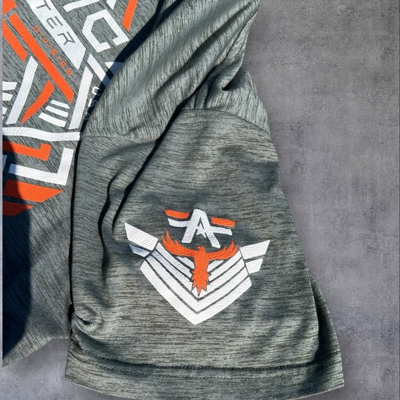 American Fighter Charcoal and Orange Gradient Graphic Tee - Picture 14 of 16